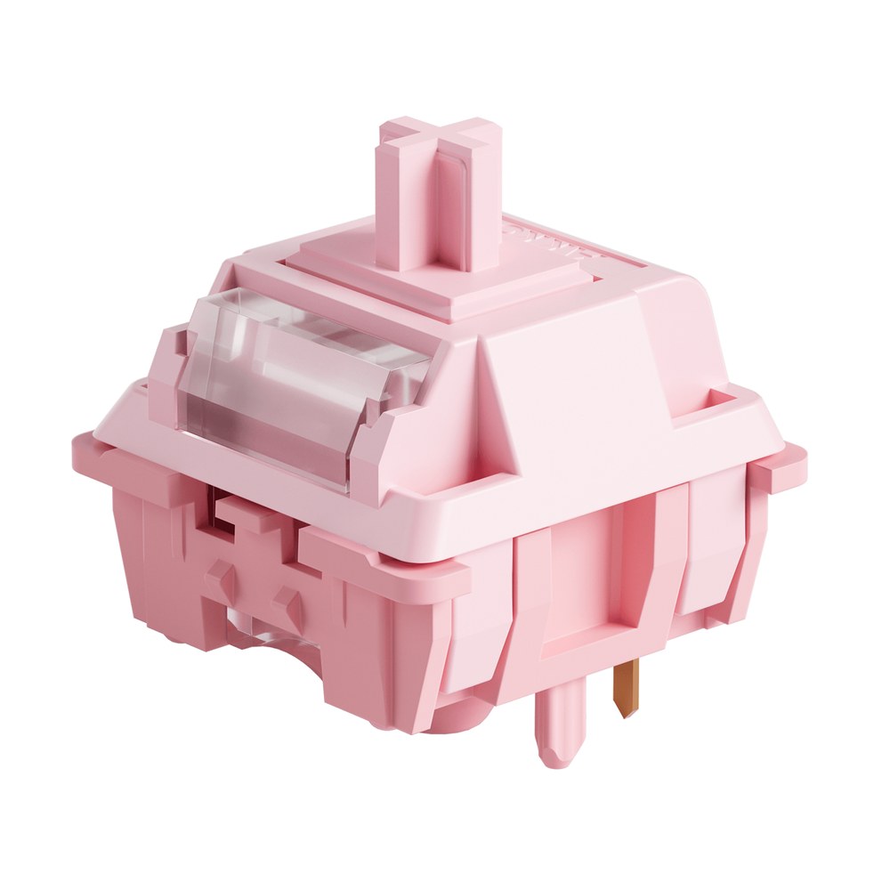 Akko Creamy Purple U1 tactile switch with a pink housing and POM stem