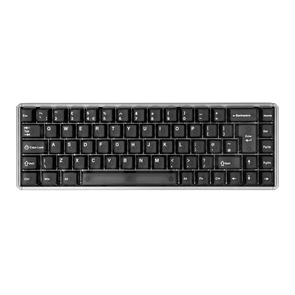 Akko MOD68 HE ISO-UK magnetic keyboard with a two-row Enter key and UK legends including the pound sign