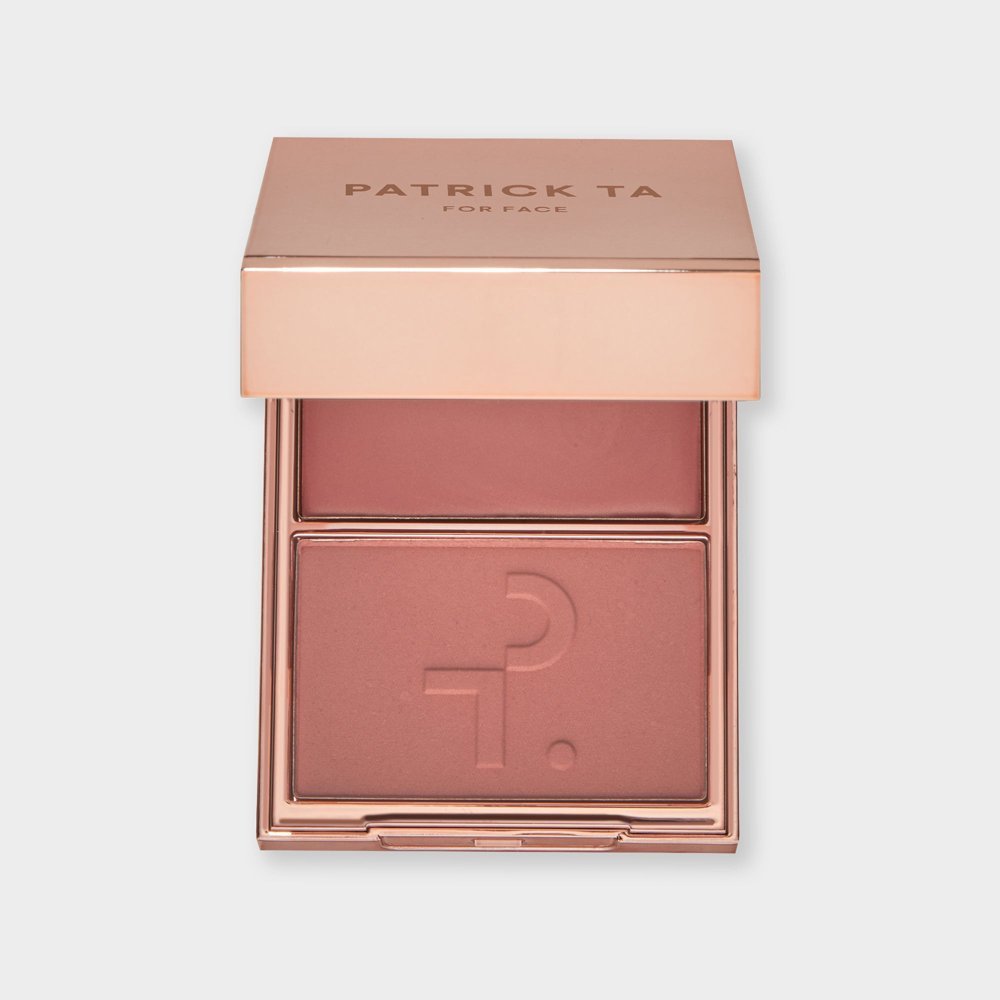 Patrick Ta Major Headlines crème and powder blush duo in She's Seductive, open